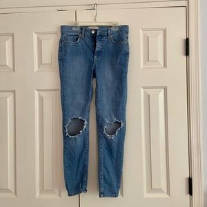 Free People Light Wash Jeans with rips